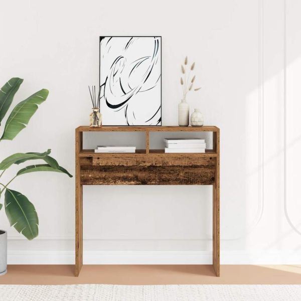 Конзолна маса Старо дърво 78x30x80 cm Инженерна дървесина