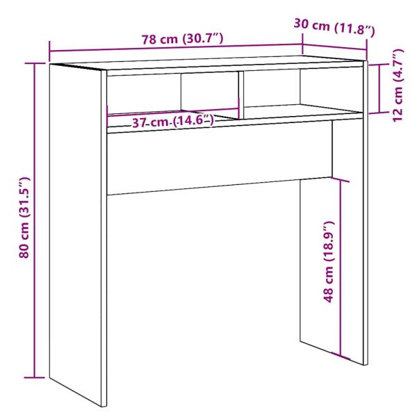 Конзолна маса Старо дърво 78x30x80 cm Инженерна дървесина