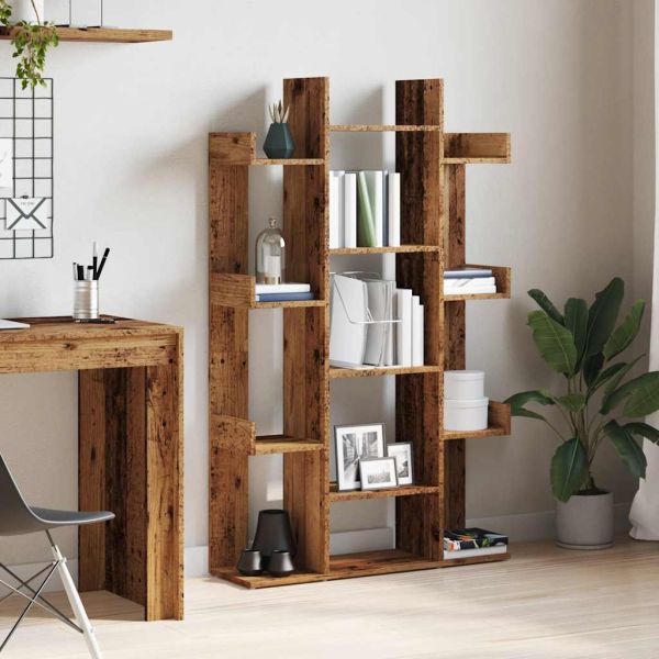 Шкаф за книги от старо дърво 86x25,5x140 cm Инженерна дървесина