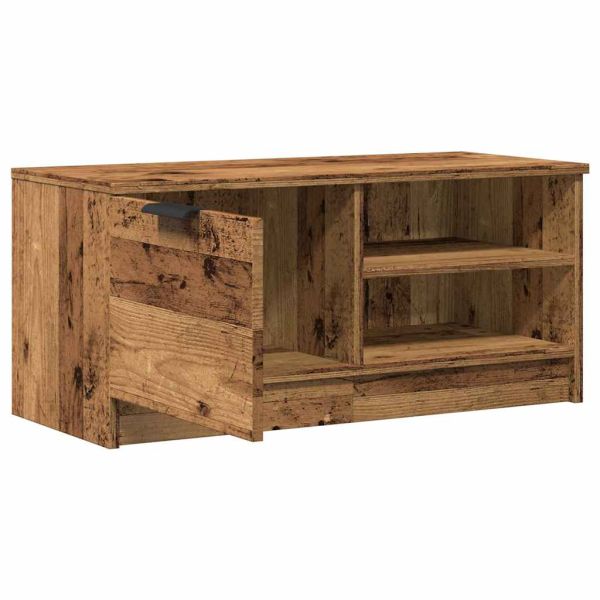 Комплект шкаф за телевизор от 2 части Старо дърво 80x35x36,5 cm