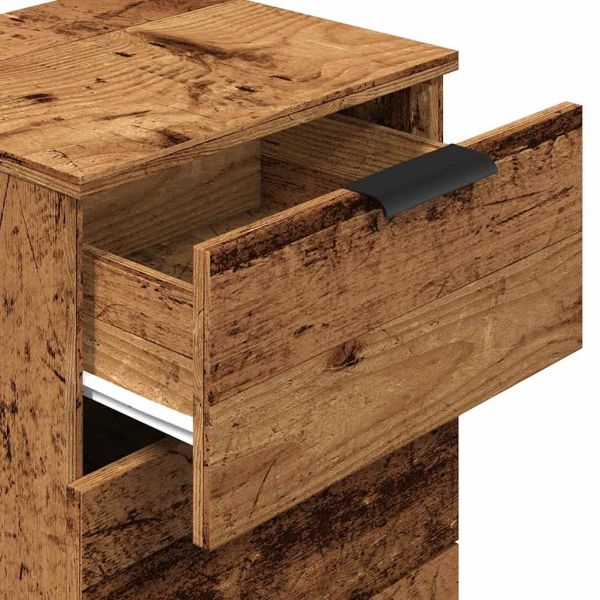 Нощно шкафче, старо дърво, 40x36x65 см, инженерно дърво