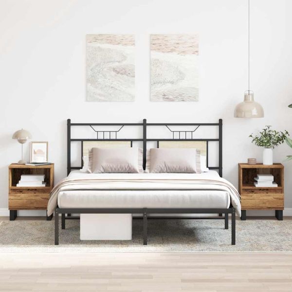 Нощни шкафчета 2 бр старо дърво 40x35x50 см инженерно дърво