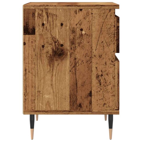 Нощно шкафче, старо дърво, 40x35x50 см инженерно дърво