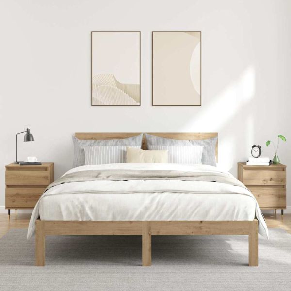 Нощни шкафчета 2 бр дъб артизан 40x35x50 см инженерно дърво