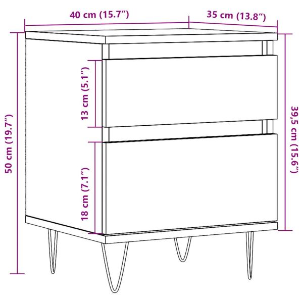 Нощни шкафчета 2 бр старо дърво 40x35x50 см инженерно дърво