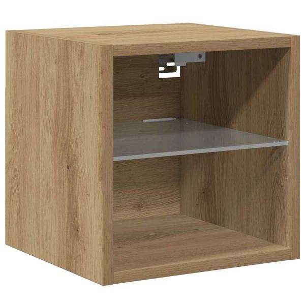 Стенен шкаф за телевизор с LED осветление Artisan Oak