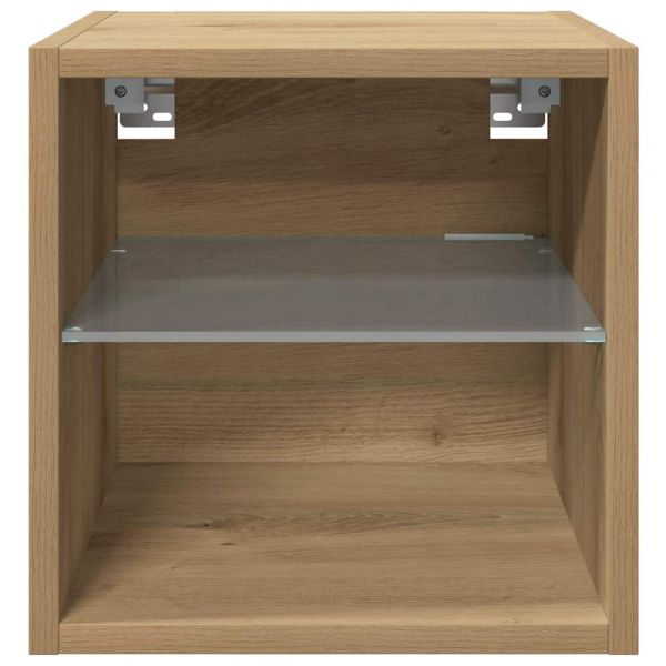 Стенен шкаф за телевизор с LED осветление Artisan Oak