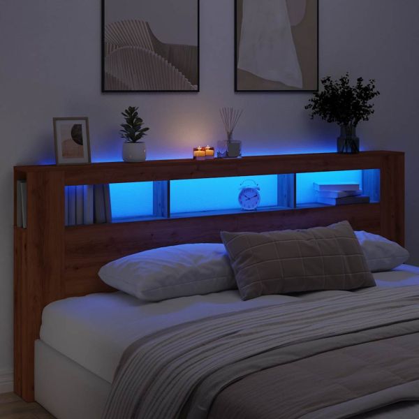 LED табла за глава Artisan Инженерна дървесина