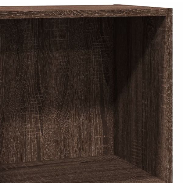 Библиотека, кафяв дъб, 40x24x76 см, инженерно дърво