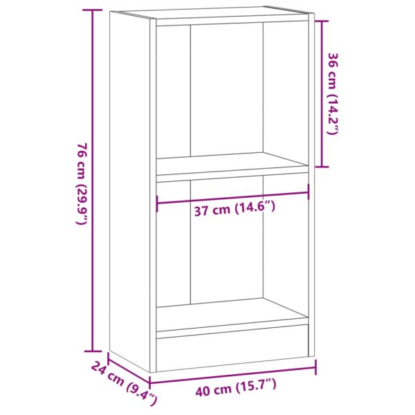Библиотека, старо дърво, 40x24x76 см, инженерно дърво