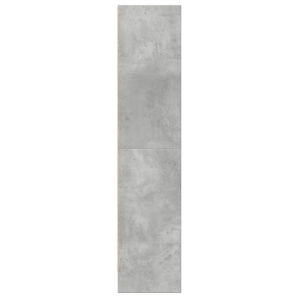 Библиотека, бетонно сива, 60x24x109 см, инженерно дърво