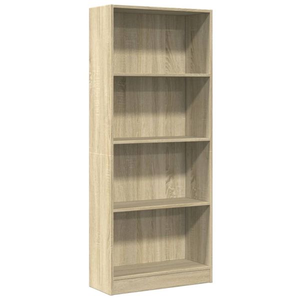 Библиотека, сонома дъб, 60x24x143 см, инженерно дърво