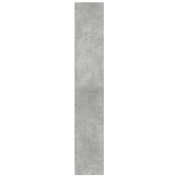 Библиотека, бетонно сива, 60x24x143 см, инженерно дърво