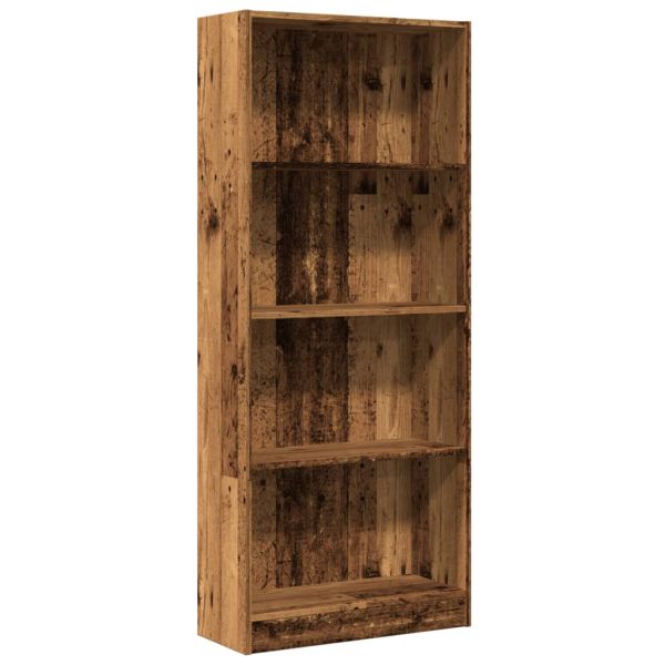 Библиотека, старо дърво, 60x24x143 см, инженерно дърво