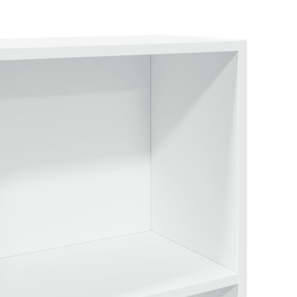 Библиотека, бяла, 60x24x176 см, инженерно дърво