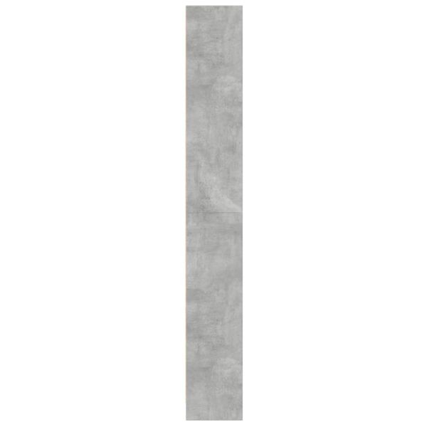 Библиотека, бетонно сива, 60x24x176 см, инженерно дърво