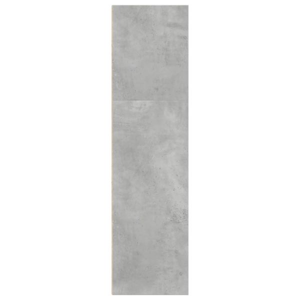 Библиотека, бетонно сива, 40x30x114 см, инженерно дърво