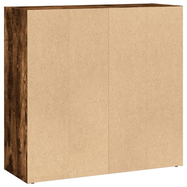 Библиотека, опушен дъб, 80x30x77 см, инженерно дърво