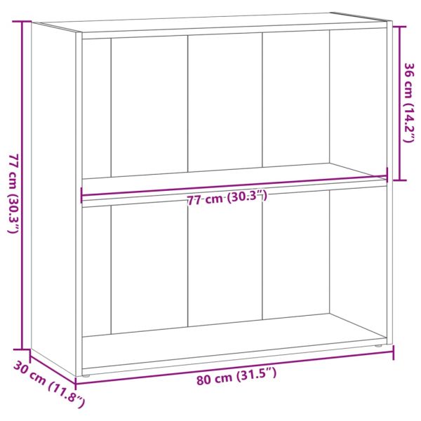 Библиотека, сив сонома, 80x30x77 см, инженерно дърво