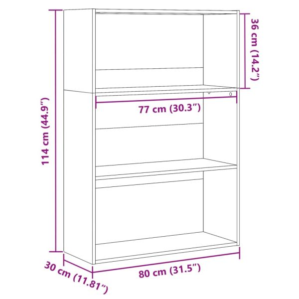 Библиотека, сонома дъб, 80x30x114 см, инженерно дърво