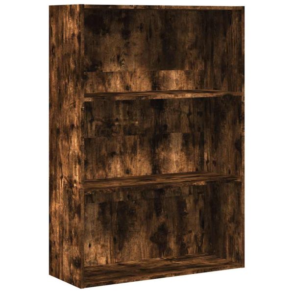 Библиотека, опушен дъб, 80x30x114 см, инженерно дърво