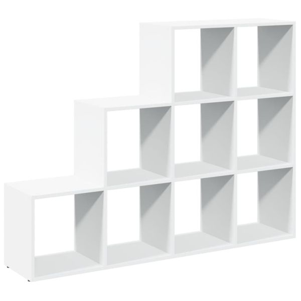Разделител за стая / библиотека, бял, 3 нива, 137,5x29x103,5 см