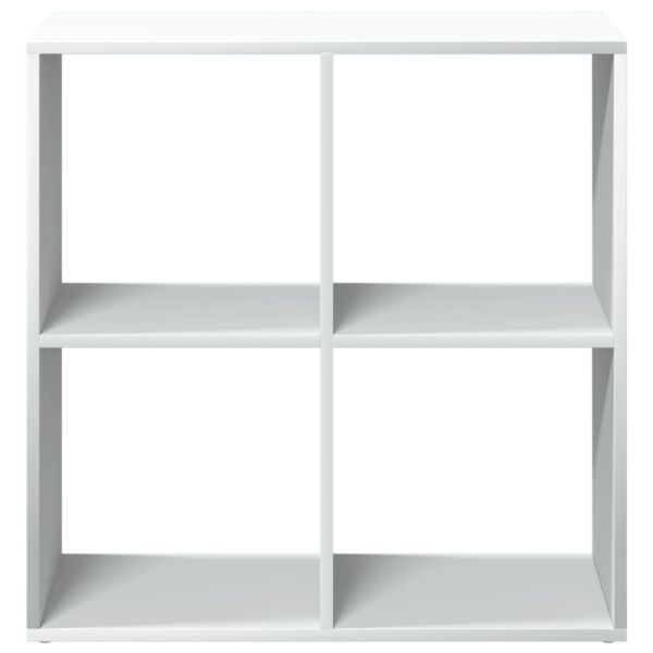 Разделител за стая, библиотека, бял, 69,5x29x69,5 см, инженерно дърво
