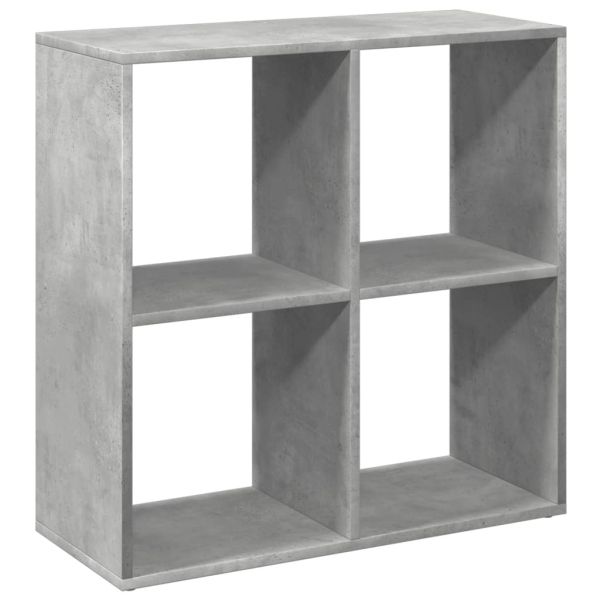 Разделител за стая / библиотека, бетонно сив, 69,5x29x69,5 см