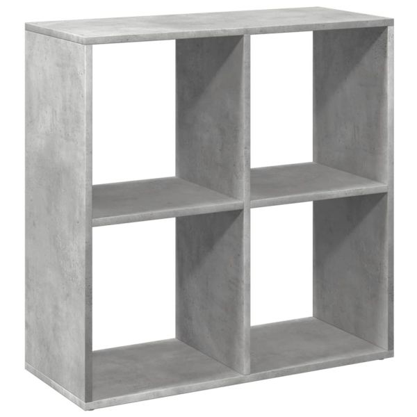 Разделител за стая / библиотека, бетонно сив, 69,5x29x69,5 см