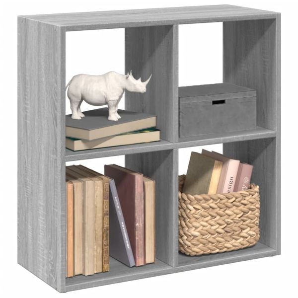 Разделител за стая / библиотека, сив сонома, 69,5x29x69,5 см