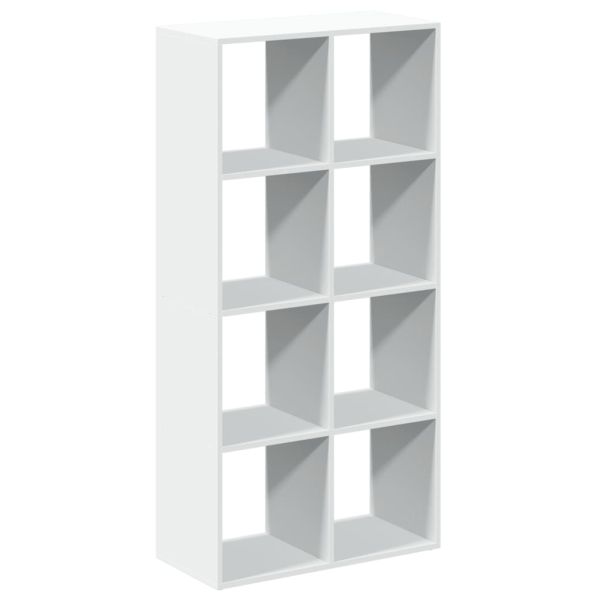 Разделител за стая, библиотека, бял, 69,5x29x137,5 см, инженерно дърво