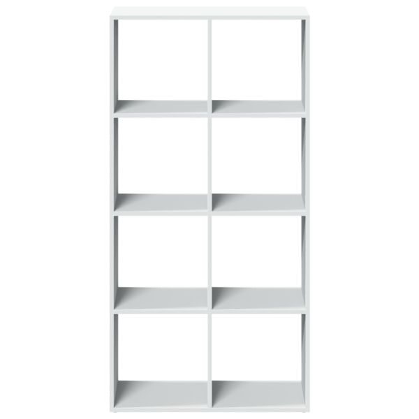 Разделител за стая, библиотека, бял, 69,5x29x137,5 см, инженерно дърво