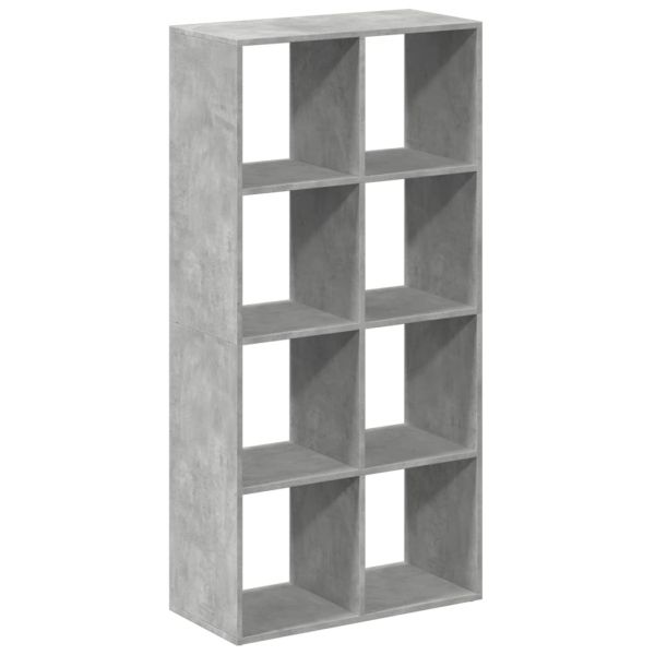 Разделител за стая / библиотека, бетонно сив, 69,5x29x137,5 см