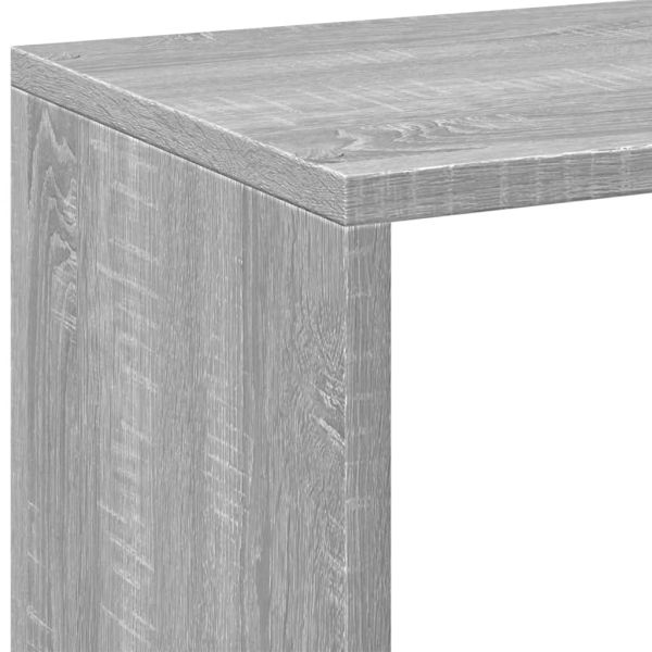 Разделител за стая / библиотека, сив сонома, 69,5x29x137,5 см