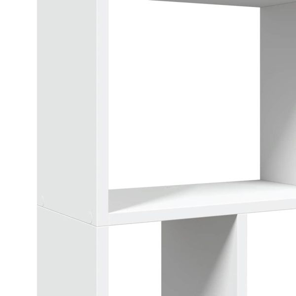 Библиотека, бяла, 60x20x120,5 см, инженерно дърво