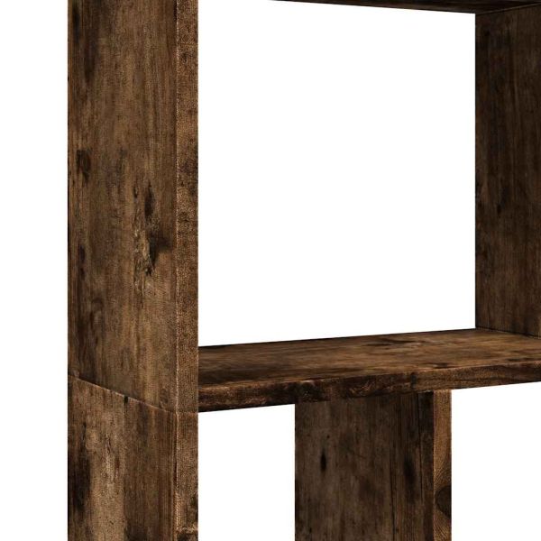 Библиотека, опушен дъб, 60x20x120,5 см, инженерно дърво