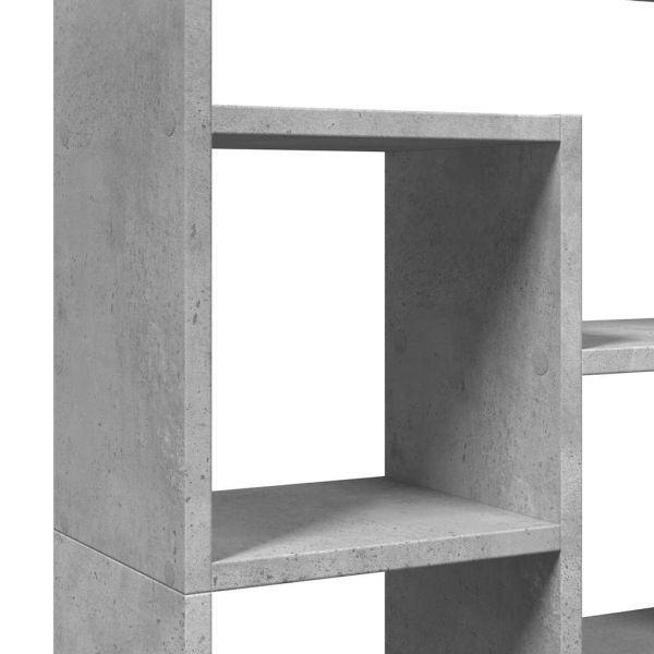 Библиотека, бетонно сива, 72x20x120,5 см, инженерно дърво