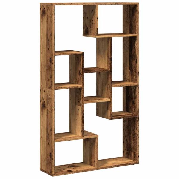 Библиотека, старо дърво, 72x20x120,5 см, инженерно дърво