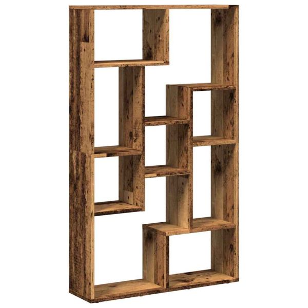Библиотека, старо дърво, 72x20x120,5 см, инженерно дърво