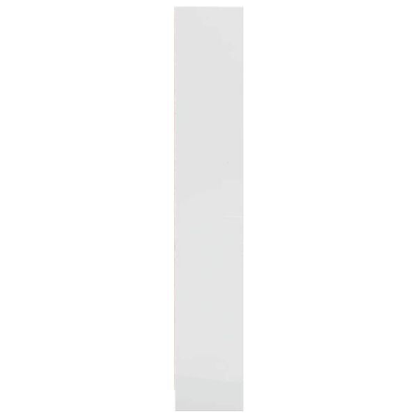 Библиотека, бял гланц, 60x24x143 см, инженерно дърво