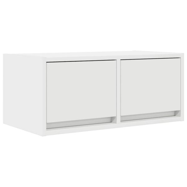 ТВ шкафове, 2 бр, бели, 60x31x25,5 см, инженерно дърво