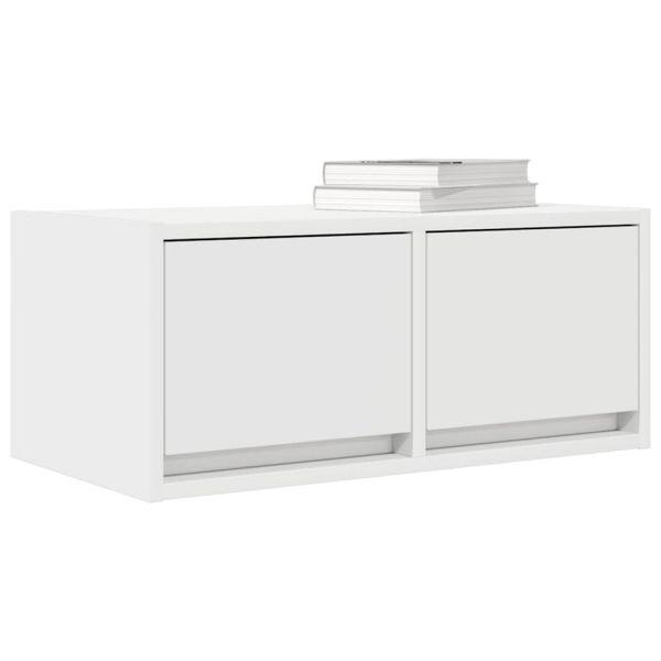 ТВ шкафове, 2 бр, бели, 60x31x25,5 см, инженерно дърво