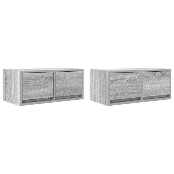 ТВ шкафове 2 бр Сив сонома 60x31x25,5 см инженерно дърво