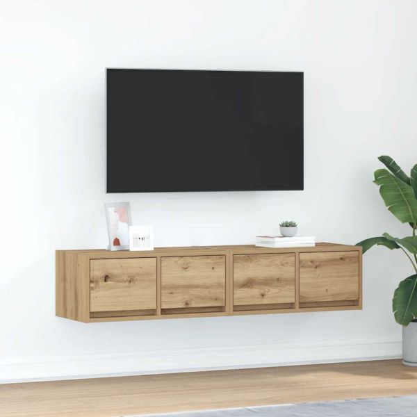 ТВ шкафове 2 бр дъб артизан 60x31x25,5 см инженерно дърво