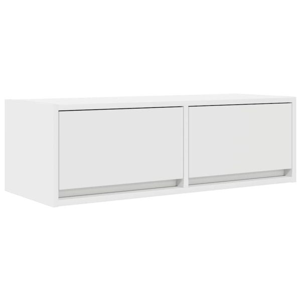 ТВ шкафове, 2 бр, бели, 80x31x25,5 см, инженерно дърво