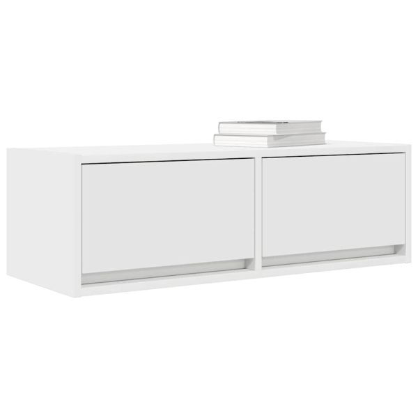 ТВ шкафове, 2 бр, бели, 80x31x25,5 см, инженерно дърво