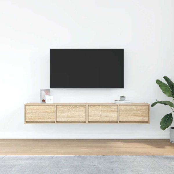 ТВ шкафове 2 бр дъб сонома 80x31x25,5 см инженерно дърво