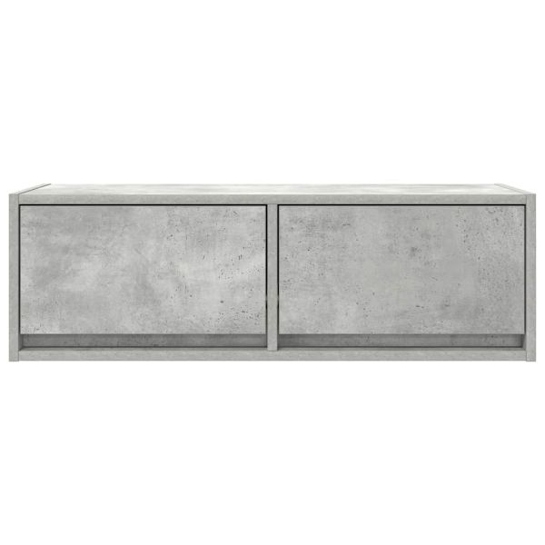 ТВ шкаф, бетонно сив, 80x31x25,5 см, инженерно дърво