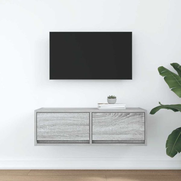 ТB шкаф, сив сонома, 80x31x25,5 см, инженерно дърво