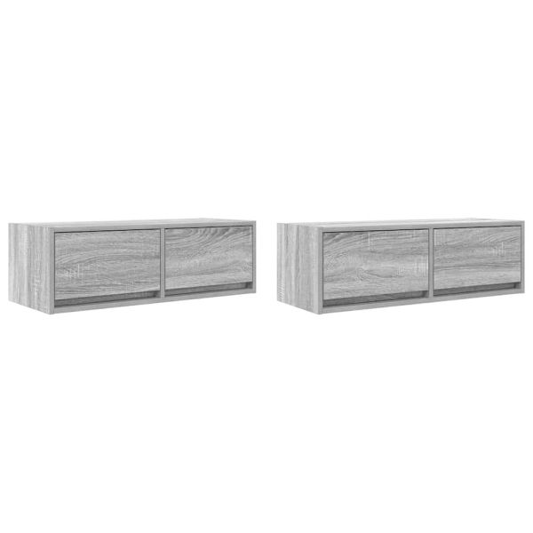 ТВ шкафове 2 бр Сив сонома 80x31x25,5 см инженерно дърво